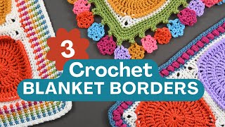 Top Crochet BLANKET BORDER PATTERNS [upl. by Milissent413]