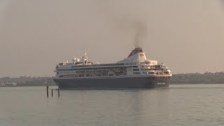 Fred Olsen  Braemar sails out from City Cruise Terminal Southampton today 300319 [upl. by Ha]