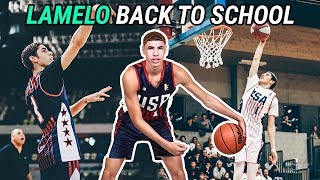 LaMelo Ball Is Going BACK TO HIGH SCHOOL At Spire Institute Full JBA USA Highlights [upl. by Celene]