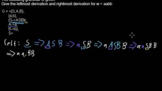 Leftmost and rightmost derivation of a word [upl. by Neffets837]