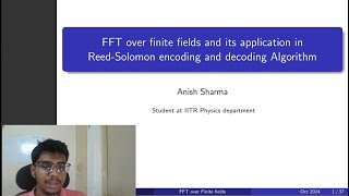 FFT over finite fields and its application in reed solomon encoding and decoding algorithm [upl. by Aramoj969]