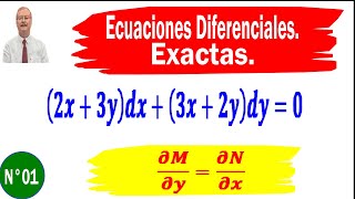 Ecuaciones Diferenciales exactas de primer orden2x  3y dx  3x 2y 0 [upl. by Alexander]