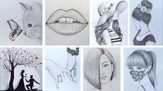 8 easy drawing ideas Part 5   Pencil sketch Tutorials  Art Videos [upl. by Hardner245]