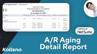 NetSuite Tutorial  AR Aging Detail Report [upl. by Llertnov]