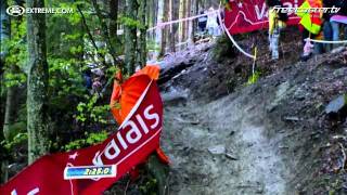 UCI MTB World Championships DHI 2011 Champery Switzerland Damien Spagnolo RUN [upl. by Anirehs]