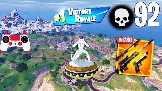 92 Elimination Solo Vs Squads Gameplay Wins NEW Fortnite Chapter 5 PS4 Controller [upl. by Atiekram]