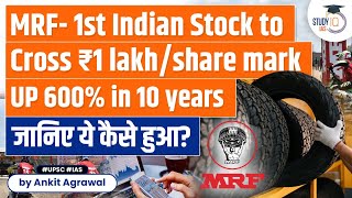 MRF Creates History Becomes First Indian Stock to Surpass ₹1 Lakh Per Share Mark  SEBI  UPSC GS 3 [upl. by Naasar]