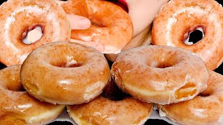 ASMR KRISPY KREME DONUTS GLAZED DOUNUTS ORIGINAL 크리스피 도넛 MUKBANG EATING SOUND NO TALKING [upl. by Thordia]