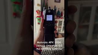 Motorola APX 6000 Using a Unication G5 763870MHz Antenna [upl. by Yrtnej]