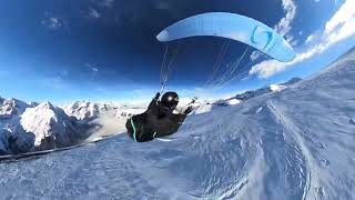 Parapente les deux Alpes hiver Glacier 3200 [upl. by Hilly213]