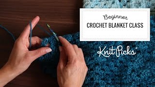 Beginner How To Crochet Blanket Full Class [upl. by Relyks334]