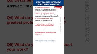 5 Most Common Interview Questions and Answers [upl. by Nessaj379]