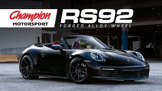 Champion Motorsport Porsche 992 Carrera Cabriolet in Jet Black Metallic WRS92 Forged Wheels [upl. by Jerome]