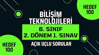 Bilişim Teknolojileri 6 sınıf 2 Dönem 1 Sınav  Açık uçlu sorular [upl. by Pence]