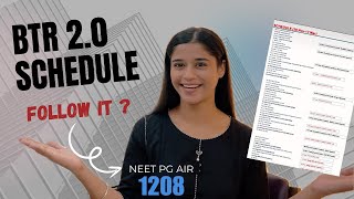 NEET PG AIR 1208 How to use BTR 20 Schedule Effectively [upl. by Gove]