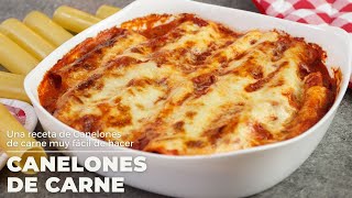 Como hacer canelones de carne muy fáciles y ricos recetas navideñas  Katastrofa La Cocina [upl. by Aicia632]