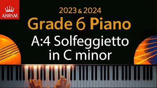 ABRSM 2023 amp 2024  Grade 6 Piano exam  A4 Solfeggietto in C minor  C P E Bach [upl. by Polak]