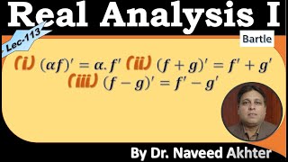 Lec113 Sum difference and derivatives of scalar product of functions Real Analysis I  Barble [upl. by Kellie189]