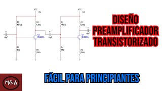 DISEÑO PREAMPLIFICADOR DE AUDIO A TRANSISTORES  AMPLIFICADOR MULTIETAPA [upl. by Stich681]