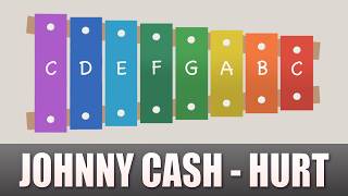 Johnny Cash  Hurt Easy Xylophone Tutorial [upl. by Wehrle]