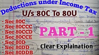 Deductions under income tax act  Deductions us 80c to 80u  Deductions us 80c [upl. by Yttisahc]