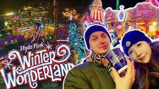 Winter Wonderland Vlog 2023  Hyde Park London  International Couple [upl. by Nehcterg486]