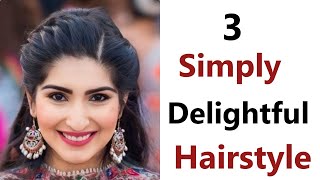 3 Simply Delightful Hairstyle For Kurti  Easy amp stylish hairstyle  hairstyle for girls  hairstyle [upl. by Ditzel]