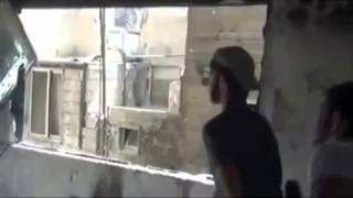 FSA Rebel hit by Syrian Army sniper [upl. by Aicilla]