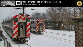 Flossmoor Station Restaurant amp Brewery Live Railcam  Flossmoor IL steelhighway [upl. by Noiz]