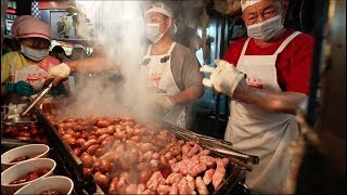 Most CHAOTIC Street Food in Taiwan Miaokou Night Market  PIG FEET Street Food in Keelung Taiwan [upl. by Dasi]