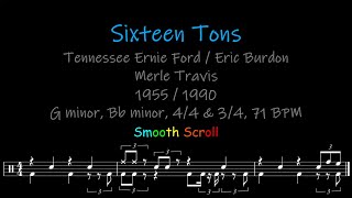 Sixteen Tons Chords Lyrics and Timing [upl. by Ignacio]