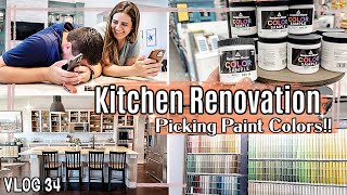 VLOG 34  PICKING CABINET PAINT COLORS FOR OUR KITCHEN RENOVATION  Makeover Behind the Scenes [upl. by Lenz]