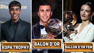 BALLON DOR 2024 AWARDS WINNERS FT RODRI LAMINE YAMAL AITANA BONMATI [upl. by Adirem]