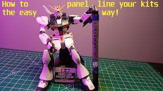 HOW TO PANEL LINE THE EASY WAY using tamiya panel liner vs gundam markers [upl. by Audres]