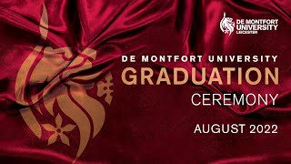 DMU August Graduations 2022 Wednesday 24 August 10am [upl. by Nolyat]