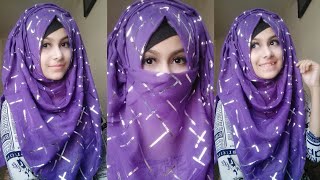 Easy Hijab and Niqab Tutorial for students  Noshin Nower ❤ [upl. by Laikeze]