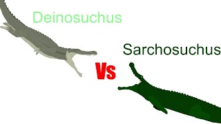 Deinosuchus Vs Sarcosuchus  Sticknodes Animation [upl. by Eimmelc]