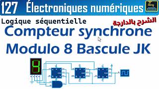 127 Compteur synchrone Modulo 8 Bascule JK [upl. by Airlee304]