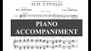 Nuit détoiles Claude Debussy  Db Major Piano Accompaniment  Karaoke [upl. by China]