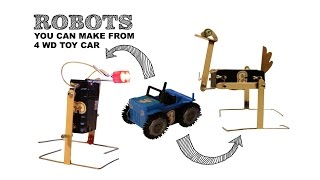 2 Robots You Can Make From 4 WD Toy Car 1 [upl. by Yecats]