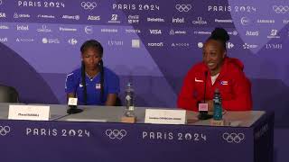 MASAI RUSSELL WINS 100MH OLYMPIC GOLD SAMBAMAYELA WINS FIRST FRENCH MEDAL  PRESS CONFERENCE [upl. by Orvan]