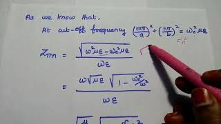 Wave Impedance for Rectangular Waveguide  Derivation of Wave Impedance [upl. by Adlesirc]