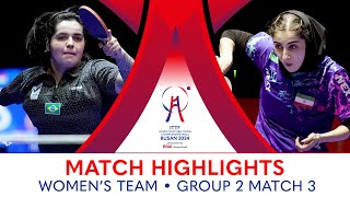 Bruna Alexandre BRA vs Shima Safaei IRI  WT G2  Match 3  ITTFWorlds2024 [upl. by Eadahc]