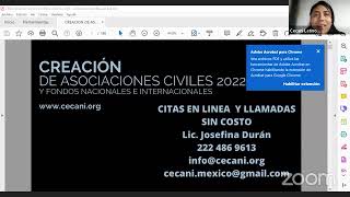 Creación de Asociaciones Civiles en México y Fondos Nacionales e Internacionales 2023  CECANI [upl. by Dorsman]