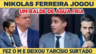 TARCÍSIO DE FREITAS SURTA AO VER NIKOLAS FERREIRA FAZENDO O M NA AV PAULISTA [upl. by Einohpets]