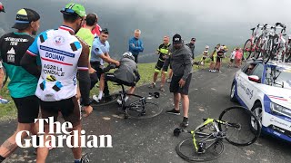 Chris Froome swears at policeman who pulled him off bike after Tour de France stage 17 [upl. by Valene768]