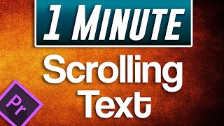 How to Add Scrolling Text Tutorial  Premiere Pro CC [upl. by Harlie134]