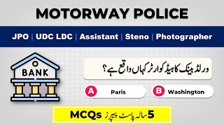 Motorway Police Jobs 2024  Junior Patrol Officer UDC LDC Test Preparation From Past Papers Syllabus [upl. by Nnyleitak]