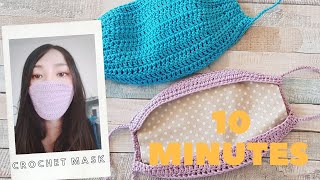 Crochet Mask for Beginners with Filters insert Easy pattern step by step [upl. by Elletse]