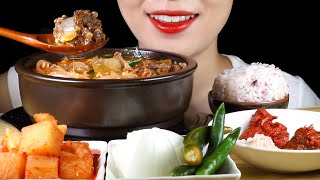 ASMR Spicy Pork Soup with Blood Sausages and Intestines  Dwaejigukbap  Eating Sounds Mukbang [upl. by Novaelc62]